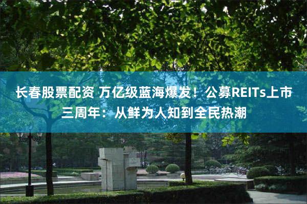 长春股票配资 万亿级蓝海爆发！公募REITs上市三周年：从鲜为人知到全民热潮