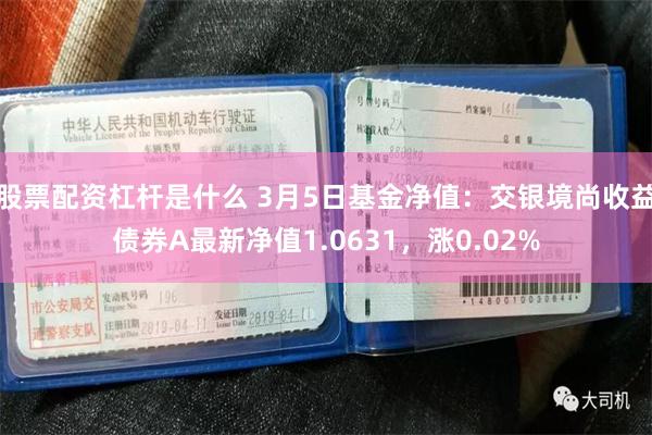 股票配资杠杆是什么 3月5日基金净值：交银境尚收益债券A最新净值1.0631，涨0.02%