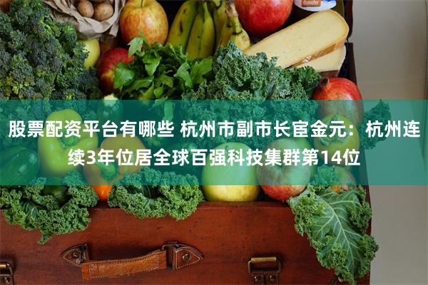 股票配资平台有哪些 杭州市副市长宦金元：杭州连续3年位居全球百强科技集群第14位